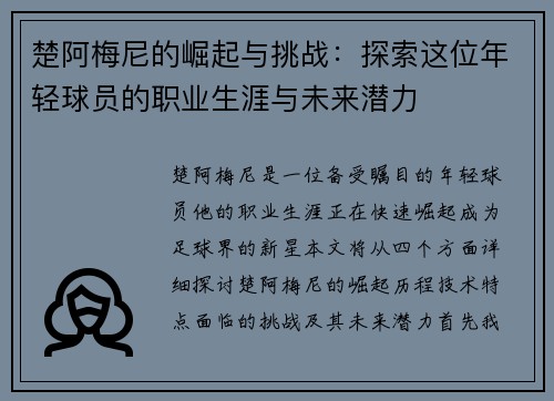 楚阿梅尼的崛起与挑战：探索这位年轻球员的职业生涯与未来潜力